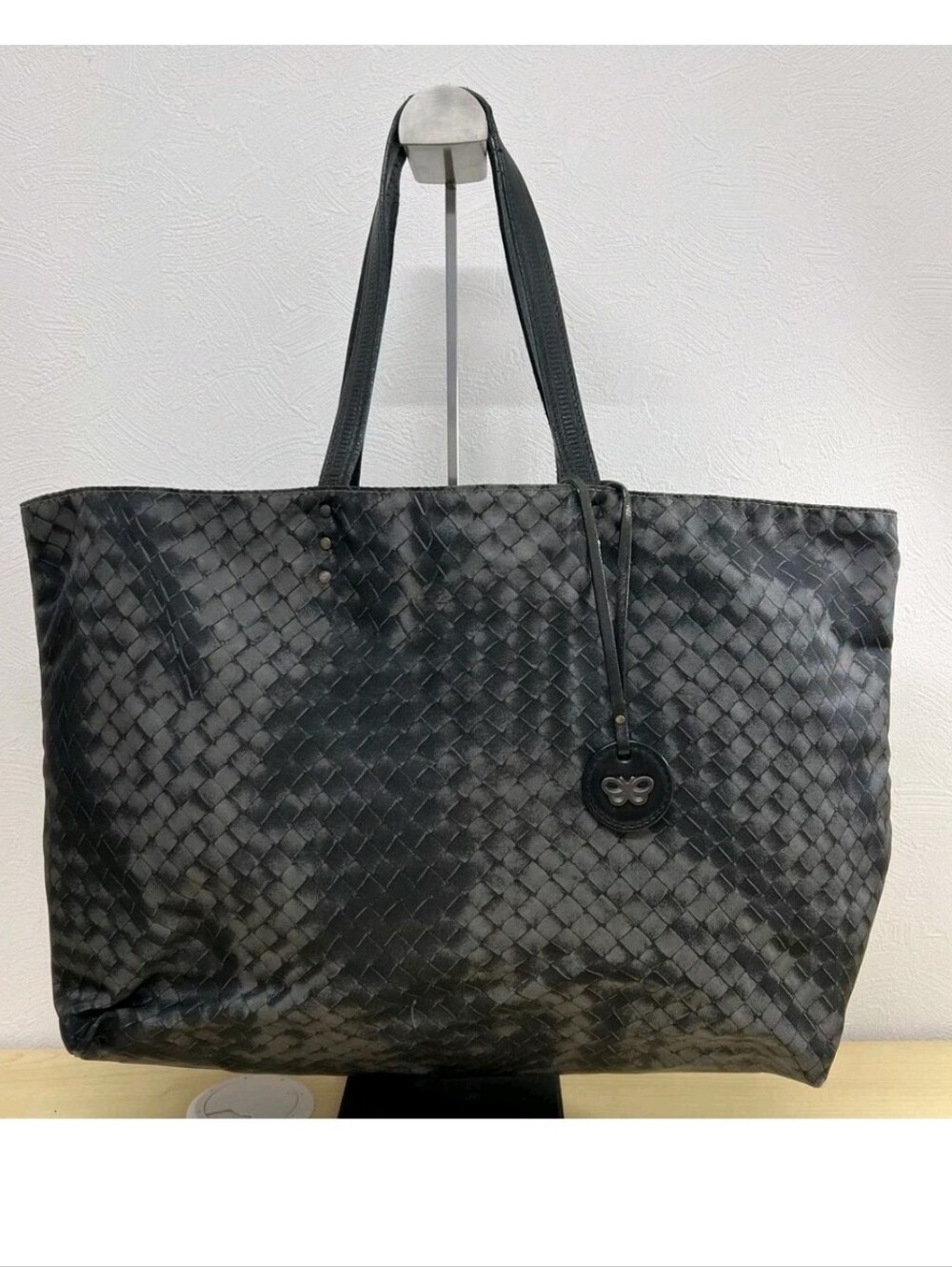 Bottega Veneta Intrecciato Nylon Tote Bag Black